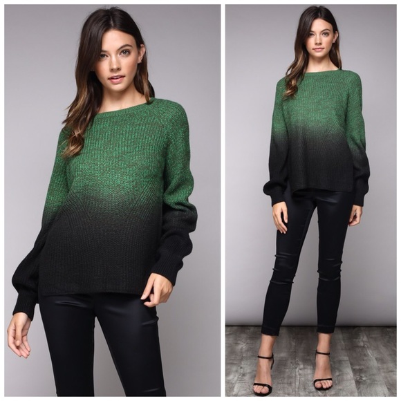 ❤️LAST 1! Stunning Green/Black Ombré Sweater! - Picture 3 of 5